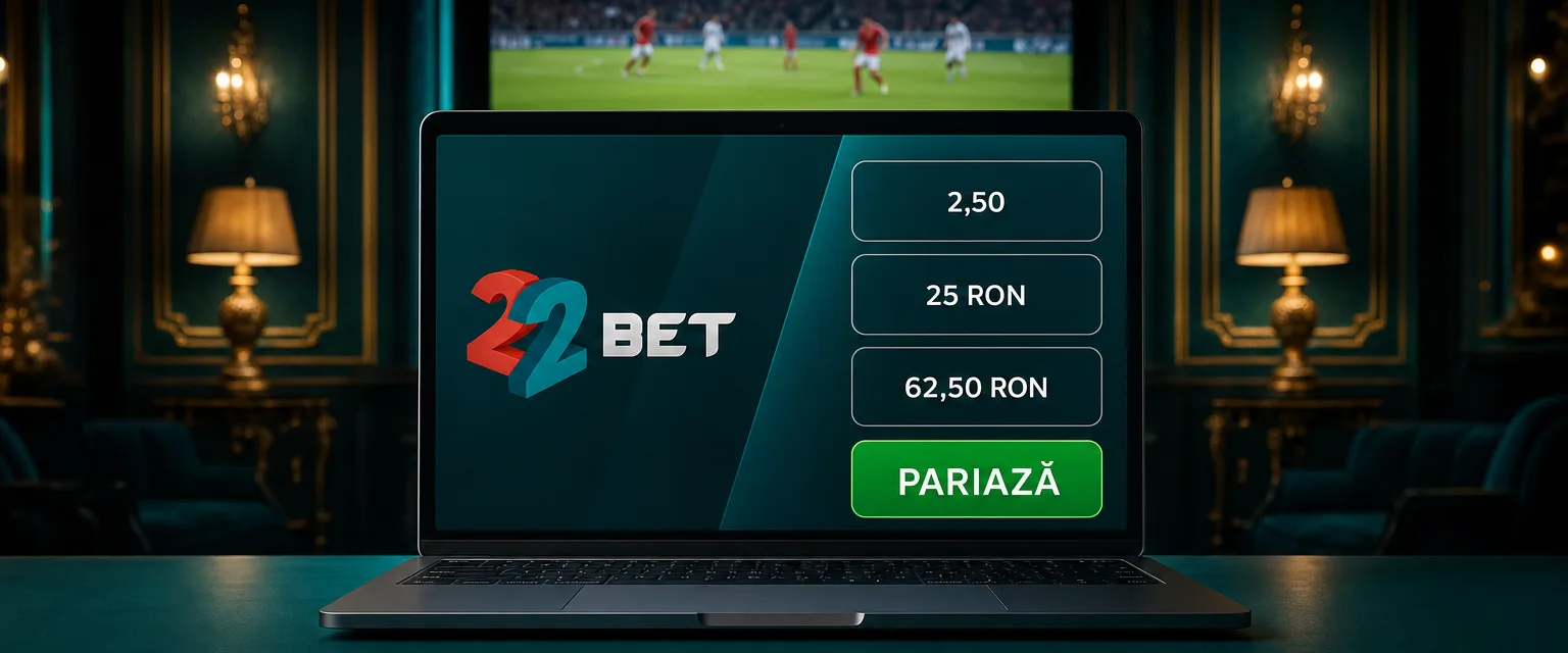Biletul 22Bet cu cota, miza și câștigul posibil